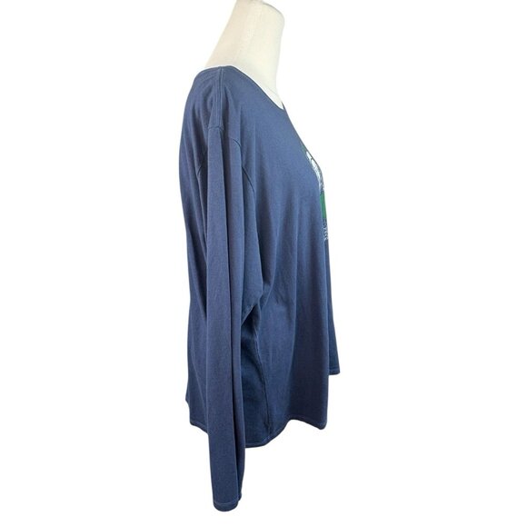 *Life is Good Crusher Tee Mama XXL Blue Cotton Long Sleeve Christmas Bear - Picture 3 of 7